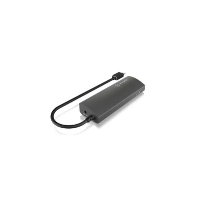 Produktbild von ICY BOX IB-HUB1406-C, USB Type-C® zu 3 Port USB 3.2 Gen 1 Hub + GigaLAN Ethernet, Alu-Gehäuse, USB 3.2 Gen 1 (3.1 Gen 1) Type-C, 10,100,1000 Mbit/s, Anthrazit, RJ-45, USB 3.2 Gen 1 (3.1 Gen 1) Type-A, Aluminium, China