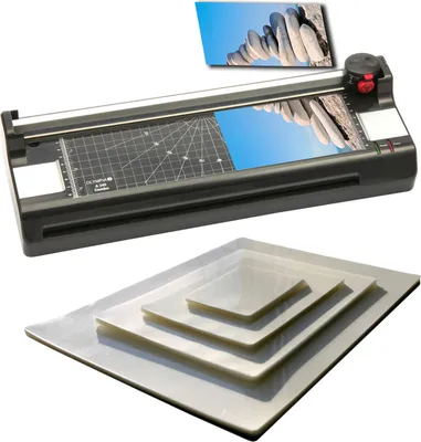 Produktbild von OLYMPIA A340 Combo 4 in 1 Laminiergerät bis zu DIN A3 inkl. Schneidegerät mit 3 Schneidearten + Eckenrunder und 100 Laminierfolien