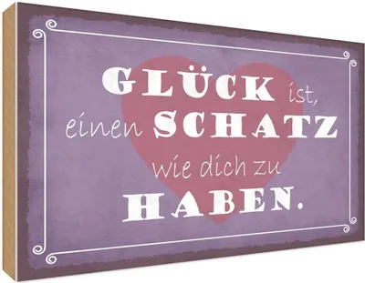 Produktbild von vianmo Holzschild 30x40 cm Glück ist Schatz dich zu haben Dekoration