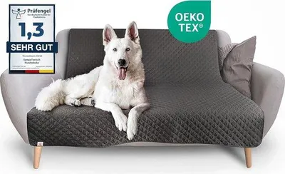 Obrázek produktu pro Voděodolná deka pro psy, šedá, 205 x 130 cm, protiskluzová, lze prát v pračce
