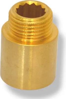 Produktbild von Hahnverlängerung Gewindefitting Anschluss Verlängerung Messing Fitting 1/2" 25 mm