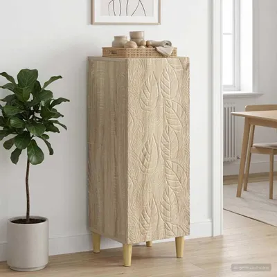 Zdjęcie produktu dla Komoda vidaXL z drewna dębowego Sonoma, 33 x 34,5 x 90 cm, materiał drewnopochodny