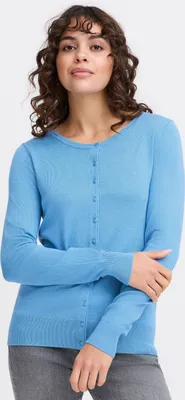 Produktbild von fransa FRZubasic Damen Strickjacke Feinstrick Cardigan Strickcardigan mit Rundhalsausschnitt und Knopfleiste