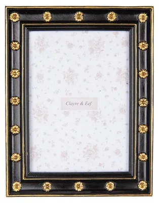 Produktbild von Clayre & Eef Bilderrahmen 13x18 cm Schwarz Goldfarbig Kunststoff