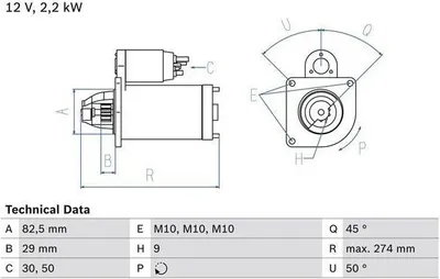 Produktbild von BOSCH Anlasser t a 0 986 015 930 für FIAT DUCATO Pritsche/Fahrgestell (230)
