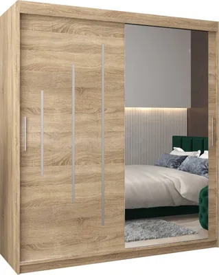 Produktbild von Kleiderschrank, Schiebetürenschrank Schlafzimmer, Schrank mit Spiegel YORK 2 180 cm