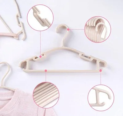 Obrázek produktu pro Sada 36 kusů plastových věšáků na oblečení, 27 cm, béžová, pro miminka
