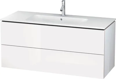Produktbild von Waschtischunterbau L-CUBE 1220x481x550mm weiß hochglanz weiß hochglanz