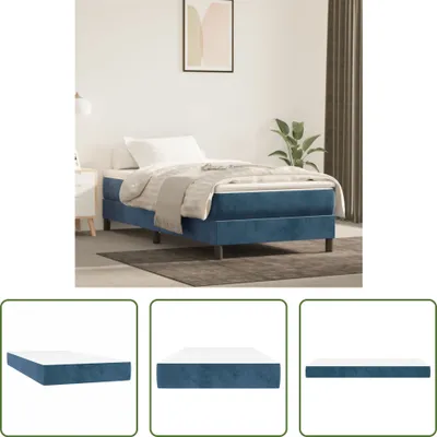Produktbild von The Living Store Taschenfederkernmatratze Dunkelblau 120x190x20 cm Samt