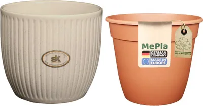 Produktbild von MePla - Set - Übertopf Belice ø21 + Pflanztopf ø20 - Kokos