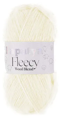 100g Papatya Fleecy Kuschelgarn 20% Wolle veredelt Oeko-Tex Häkelgarn Strickgarn creme