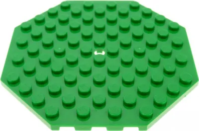 Produktbild von 1x Lego Bau Platte modifiziert 10x10 grün Achteck Oktagon 76035 4583684 89523