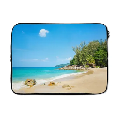 Produktbild von MuchoWow® Laptop Hülle 13 Zoll Strand - Meer - Pflanzen - Tropisch Laptoptasche - Laptophülle - Sleeve - Rundumschutz