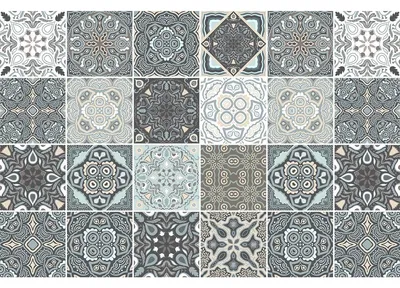 Image de Autocollants muraux imitation carrelage pour la cuisine et la salle de bains – 24 autocollants AZULEJOS SATURINO – 24 autocollants de 15 x 15 cm