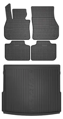 Produktbild von Gummimatten + Kofferraumwanne für BMW X1 U11 2022- (SUV/Crossover, Standard-Kofferraum) – Schwarz, passgenau – Wielganizator SolidPRO