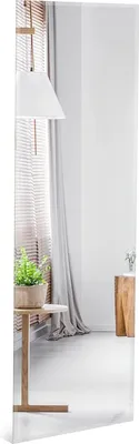 Produktbild von COSTWAY 110x38cm celoplošné zrcadlo nástěnné zrcadlo dveře zrcadlo závěsné zrcadlo zrcadlo pro šatní skříň ložnice obývací pokoj