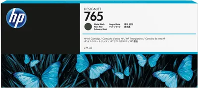 Produktbild von HP 765 Mattschwarz Designjet Druckerpatrone, 775 ml, HP Designjet T7200 Produktionsdrucker-Serie, Thermal Inkjet, Schwarz, Singapur, 54 mm, 115,9 mm