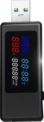 Produktbild von KWS-V30 USB-Leistungsmesser-Tester, 6-in-1, Strom, Spannung, Timing, Leistung, Kapazitaet, elektrische Menge, Tester mit Ausschaltspeicherfunktion