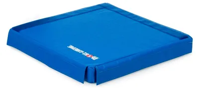Produktbild von Turnmatte Mini Kombi | Mit Reißverschluss, Klettverschlüssen, austauschbar | 50x50x6 cm | Blau | Verbundschaumstoff RG100, genoppter Polyester, 3 kg, rutschfest