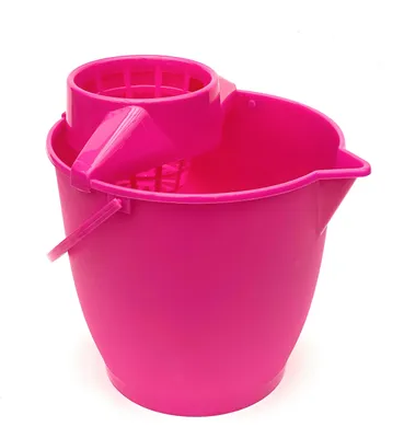 Produktbild von Plastik-Roß-Emmer 10 l rosa ovaal mit Wischer und Wasserbehälter
