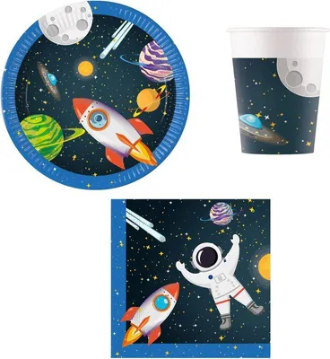 Produktbild von Weltraum Partyset zum Kindergeburtstag 52 tlg.