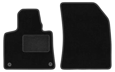 Produktbild von Velours-Fußmatten Vorne für Citroen C4 Grand Picasso II 2013-2019 (Minivan 7 osób) – 2-tlg, Schwarz, passgenau – Wielganizator LUX