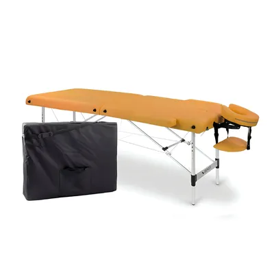 Produktbild von ZENET Aluminium-Massagetisch, klappbar, verstellbar, professionell, mit Bezug, ZET-1044/M-GELB