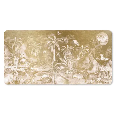 Produktbild von MuchoWow® Schreibtischunterlage Dschungel - Gold - Kinder - Pflanzen - Tiere 80x40 cm - XXL Mauspad - Gaming Mauspad