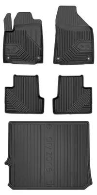 Productafbeelding van Rubberen automatten + kofferbakmat voor Jeep Cherokee V 2013-2018 (SUV) – 5-delig, zwart, op maat – Wielganizator
