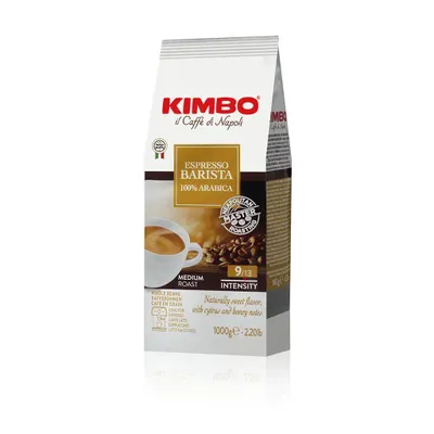 Immagine prodotto di Kimbo, Caffè in Grani - 3 Pack da 1 kg - Miscela Espresso Barista 100% Arabica, Caffè Corposo, Intensità 9/13, Tostatura Media, 3 kg