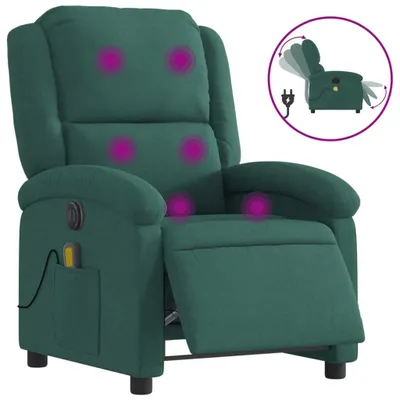 Produktbild von vidaXL Massagesessel Elektrisch Dunkelgrün Samt