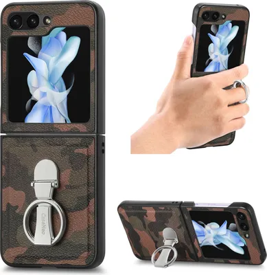 Produktbild von Für Samsung Galaxy Z Flip5 5G Camouflage Schutzhülle mit Ringhalter Hülle Cover