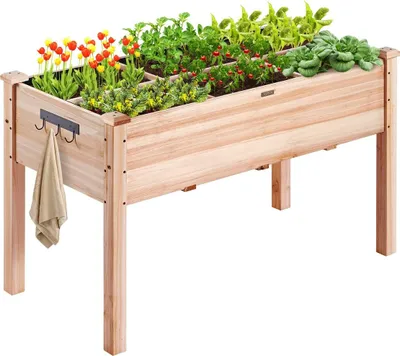 Produktbild von Wooden Raised Garden Bed Planter Box 47.2x22.8x30" Flower Vegetable Herb