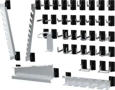 Produktbild von Werkzeughaltersortiment SimplaClip B2xH6mm 16 Haken/6 Doppelhaken/6 Halter Lochplatten
