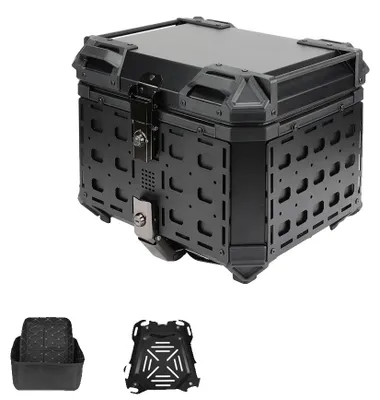 Produktbild von Motorrad Topcase, wasserdichtes Design, sicheres Schlossystem, 45L Schwarz (Stil 1)