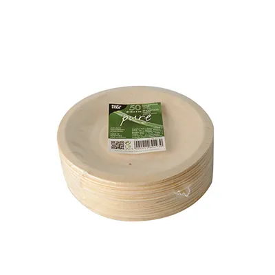 Image de Papstar Assiette Fingerfood bois pur 14cm 50 pièces