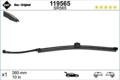Produktbild von SWF DAS ORIGINAL Heckscheibenwischer Stück für VOLVO V60 II (225, 227) 260mm