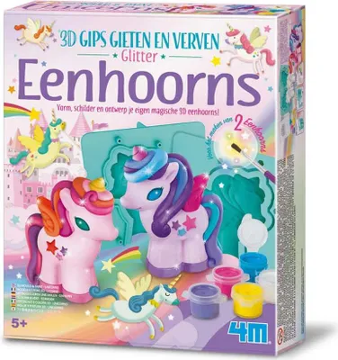 Productafbeelding van 3D-vorm- en verfset - Eenhoorn met glitter