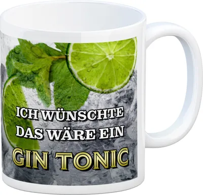 Produktbild von Ich wünschte das wäre ein Gin Tonic Kaffeebecher mit Ginmotiv