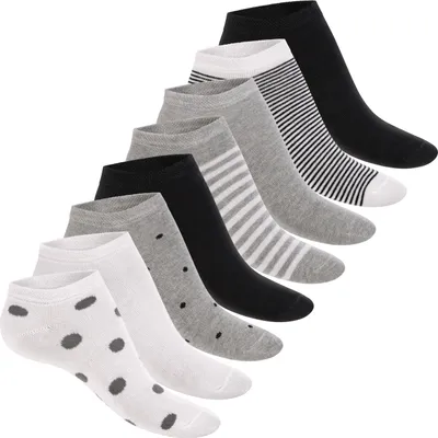 Produktbild von Footstar Damen Motiv Sneaker Socken (8 Paar) Kurze süße Söckchen mit Mustern - Schwarze Streifen 35-38