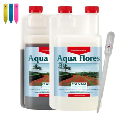 Produktbild von Canna Aqua Flores A&B Zweikomponentendünger für Blütephase Hydrokulturen 1 Liter