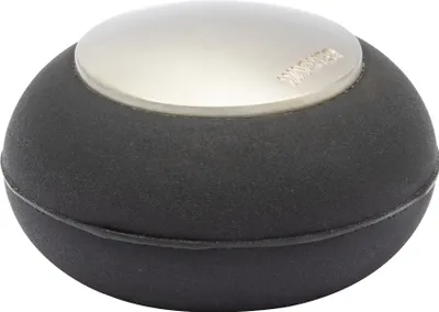 Produktbild von WAGNER Wandtürstopper ROUND - Ø 30 x 17 mm, Metall Edelstahloptik, Kautschuk schwarz, inkl. Montagematerial - 15517711