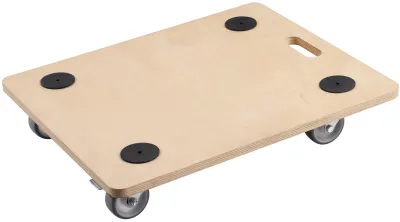 Produktbild von Metafranc Transportroller 590 x 490 mm 200 kg Tragkraft Sperrholz PolyurethanRäder Feststeller Möbelroller