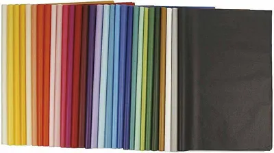 Obrázek produktu pro Tissue papír 50 x 70 cm - sortiment 30 barev na 10 listů, barvený skrz, průhledný
