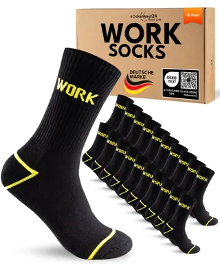 Produktbild von Arbeitssocken Herren Baumwolle Work Socken - 70210T Schwarz 43-46 10 Paar