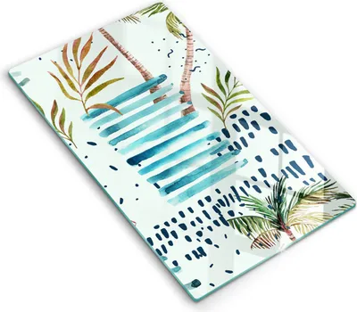 Produktbild von Glasschneideplatte - Herdabdeckplatte - 30x52 cm - Schneidebrett - Spritzschutz - Urlaubsabbildungen