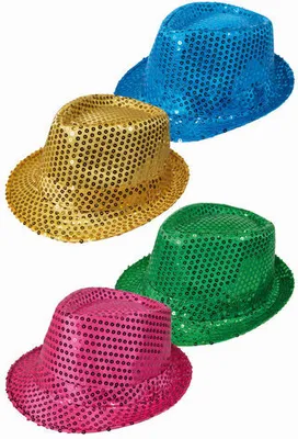 Produktbild von 6x Glitzer-Hut in verschiedenen Farben Größe 58