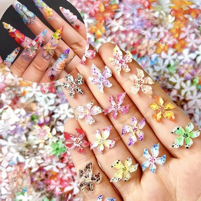 Productafbeelding van Nagelkunst Hangers - Bloemen Steentjes - Nagels Versieren - 3D Reliëf Design - 60 Stuks - Veelkleurig