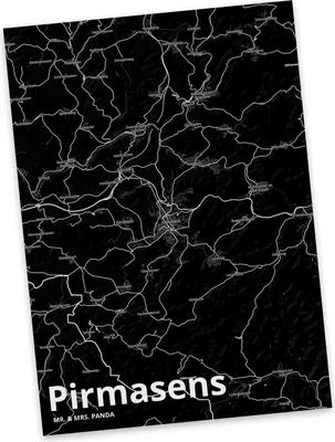Produktbild von Mr. & Mrs. Panda Postkarte Pirmasens - Geschenk, Ansichtskarte, Postkarten, Stadt Dorf Karte Landkarte Map Stadtplan, Fotokarte, Grußkarte, Ansichtskarten