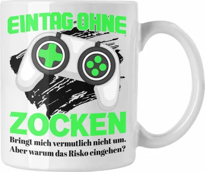 Produktbild von Trendation - Ein Tag Ohne Zocken Tasse Gamer Geschenk Spruch Gaming (Weiß)